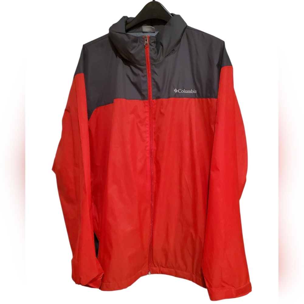 Columbia Men's Bold Red and Charcoal Lightweight Windbreaker Size XXL